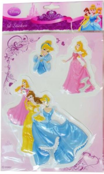 Disney Prinsesser 3D Klistermærker - Farverig Dekoration