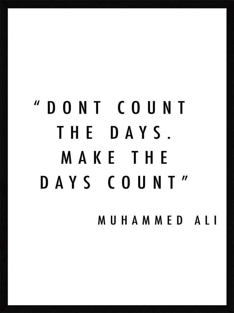 Inspirerende Muhammed Ali Plakat med Citat til Væggen