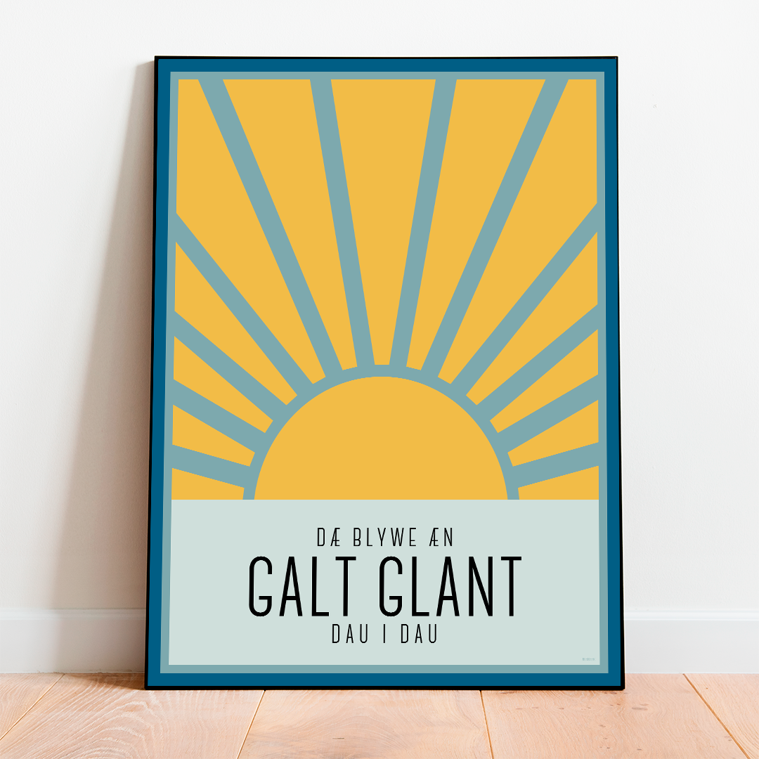Farverig Plakat - Galt Glant Daw fra Mutmut 50x70 cm