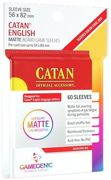 Gamegenic Matte Boardgame Sleeves: Catan-sized 56   82   Clear  Transparent   60 Kortlommer