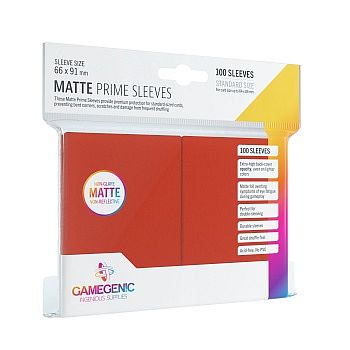 Gamegenic Matte Prime Sleeves: Red  Rød   100 Kortlommer