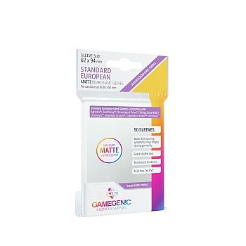 Gamegenic Matte Standard European-sized Sleeves: 62   94   Clear  Transparent   50 Kortlommer