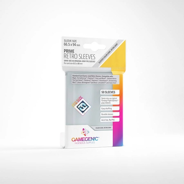 Gamegenic Prime Retro Kortlommer - Klare 50 stk.