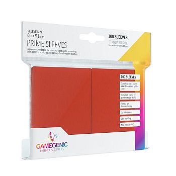 Gamegenic Prime Sleeves: Red  Rød   100 Kortlommer