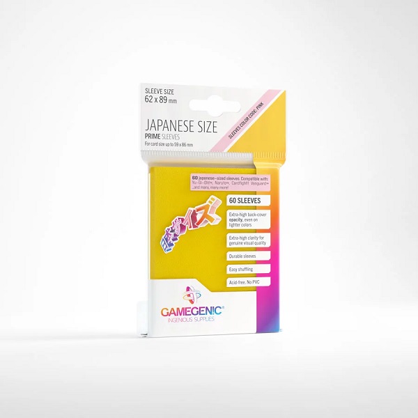 Gamegenic Prime Sleeves - Små Japanske Kortlommer, Gule