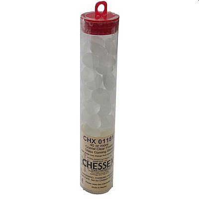 Spilbrikker - Chessex: Krystal klare frostede glassten 40 stk.