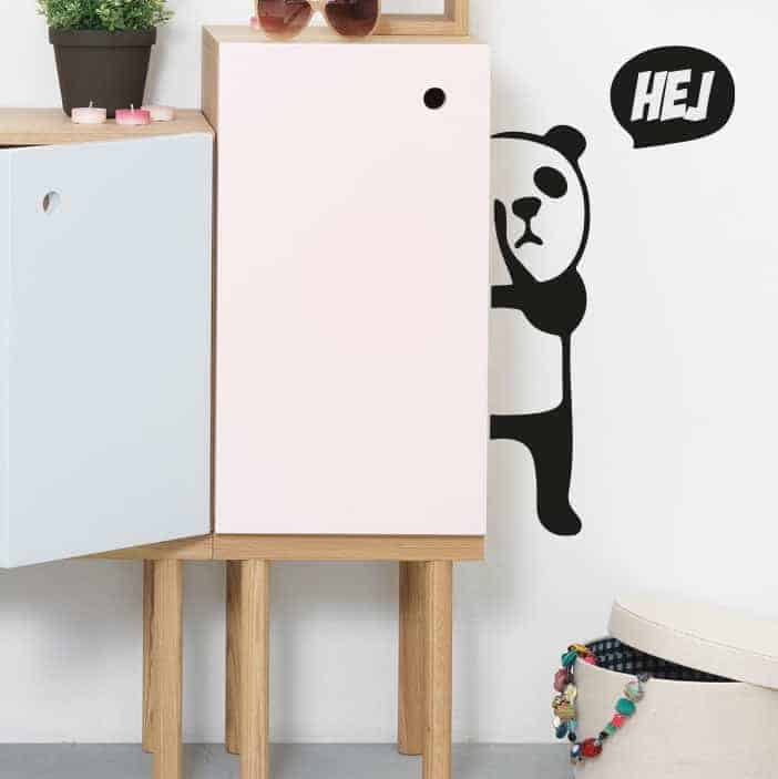 Hej Panda Vægklistermærke – Pynt dit hjem med sjov!