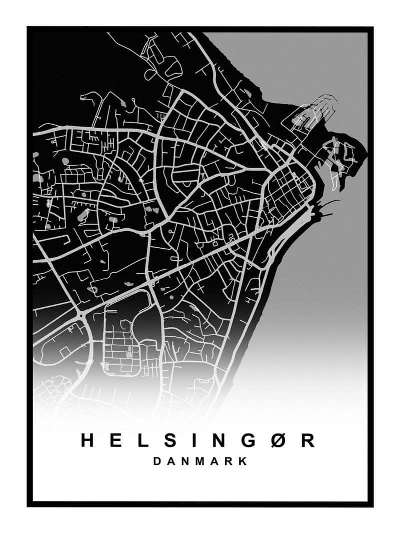 Helsingør Bykort Plakat – Udforsk Din Elskede By!