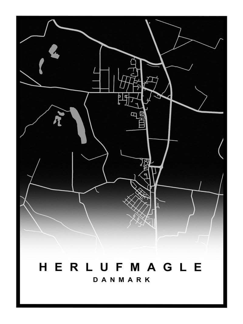 Herlufmagle Plakat – Unik Bykort Dekoration til Dit Hjem