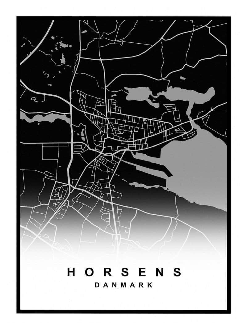 Horsens Plakat – Detaljeret Kort over Horsens By