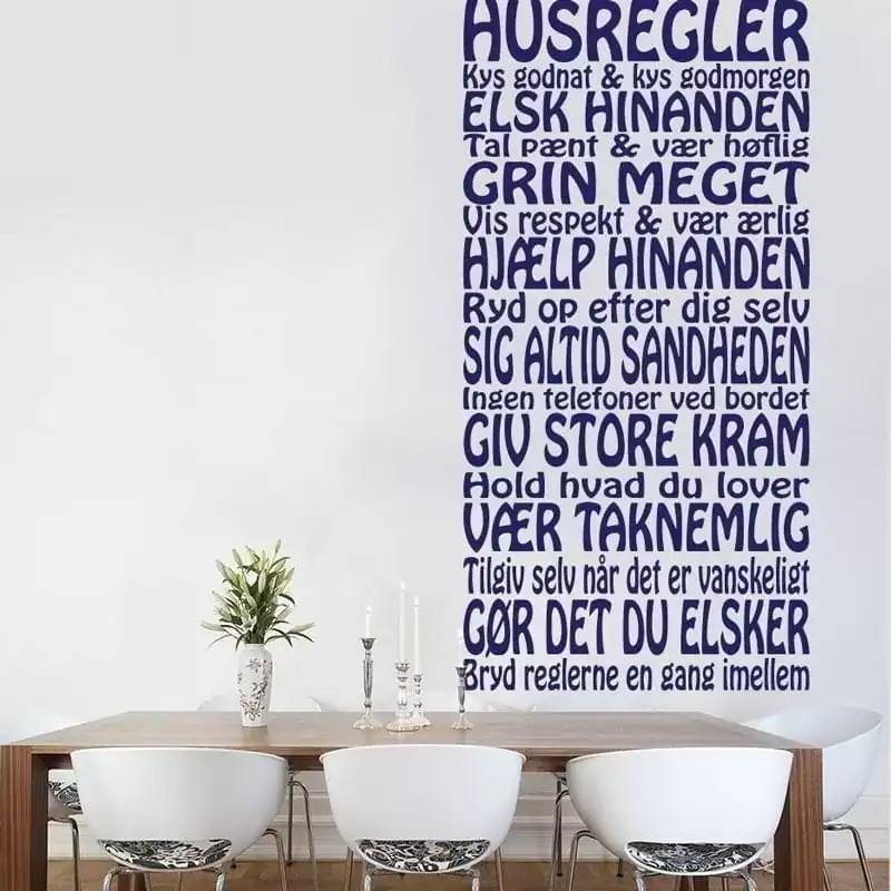Husregler Wallsticker