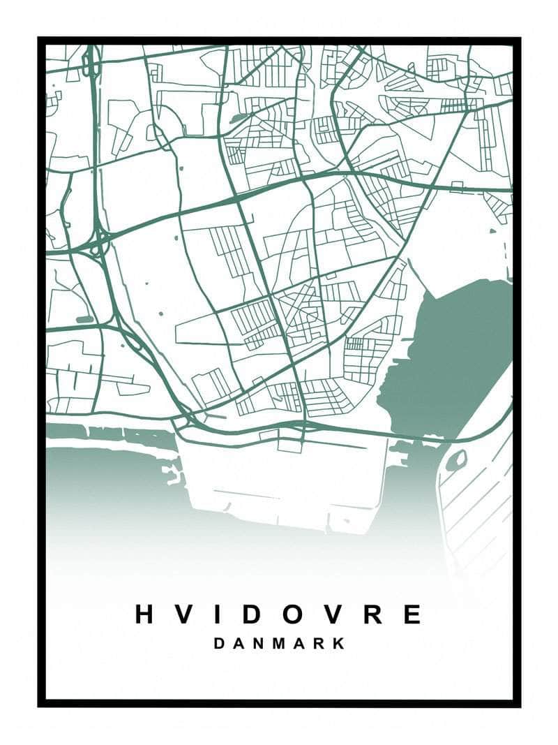 Hvidovre Plakat – Detaljeret Kort over Hvidovre By