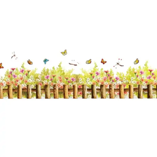 Hyggelig vægdekoration med blomster og sommerfugle