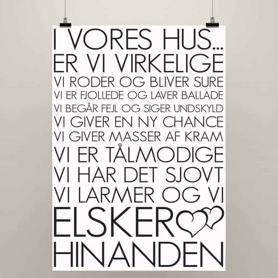 Familie Husregler Plakat – Udsalg på wowo.dk