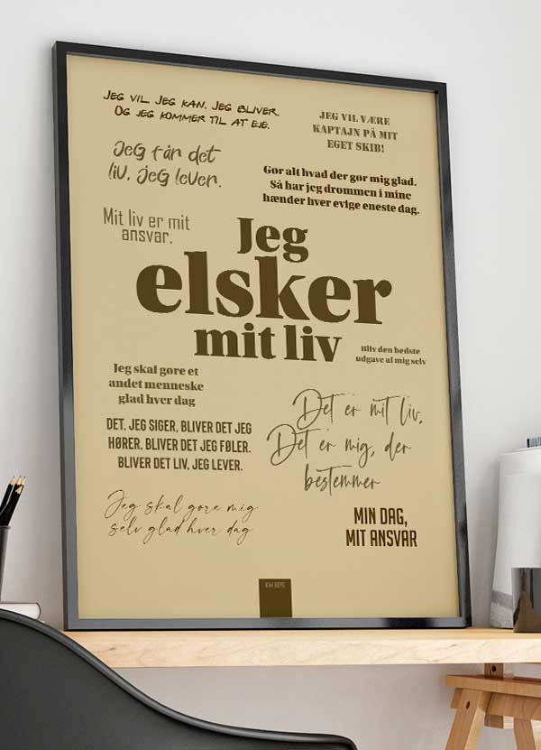 Inspirerende Kim Boye Citatplakat - Beige A4 199 kr.