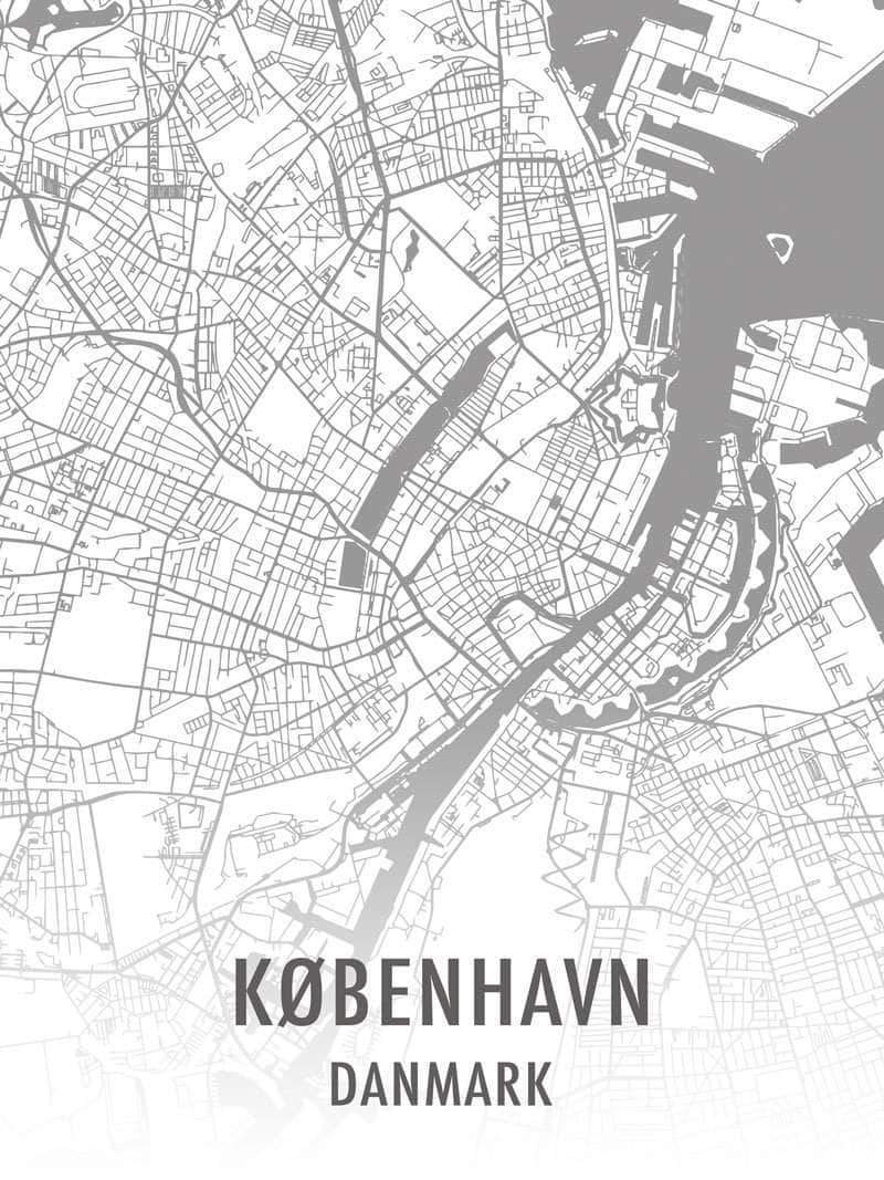 København Plakat i Hvid – Udforsk Byens Skatte!