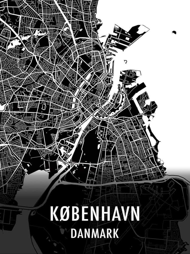København Kortplakat – Udforsk Hovedstaden i Detaljer