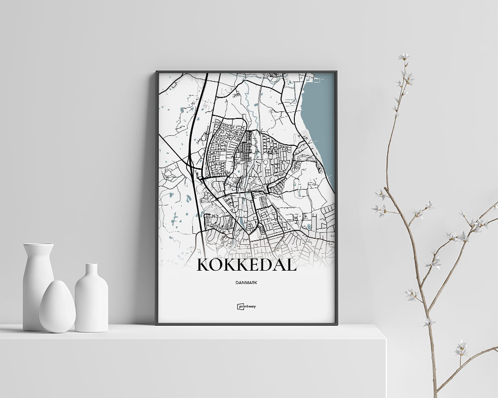 Kokkedal Bykort Plakat - Minimalistisk Design A1