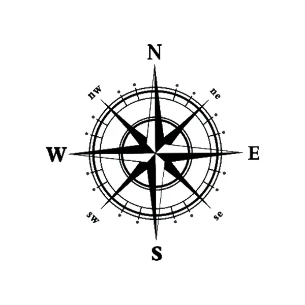 Elegant Kompas Wallsticker til Maritim Indretning