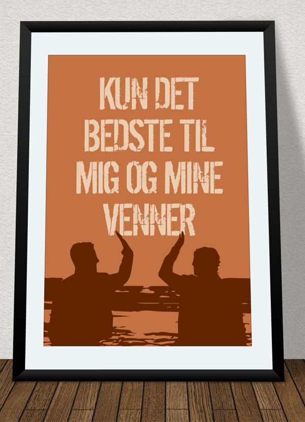 Inspirerende Plakat med Venner - Orange A4 Design