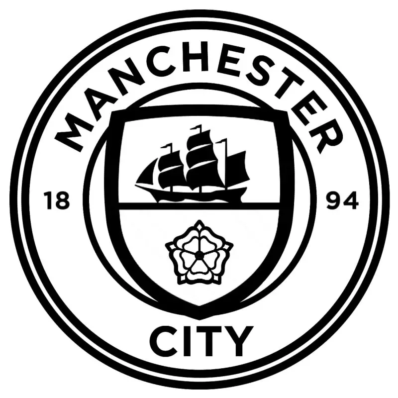 Manchester City Vægklistermærke – Stort Logo til Fans