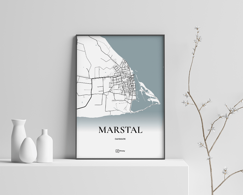 Marstal Bykort Plakat – Minimalistisk Design til Dit Hjem