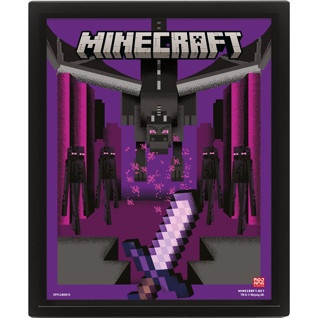 Minecraft  Ender Dragon Duel  Lenticular Poster Plakat Geekd