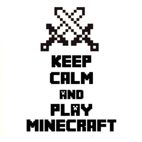 Minecraft Vægklistermærke – Hold Ro og Spil Minecraft