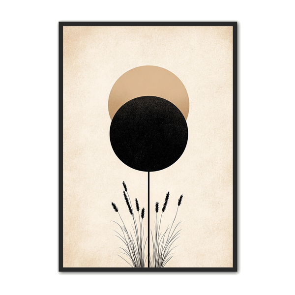 Minimalistisk Plakat 109 Korn   Geometri   Sort   Beige
