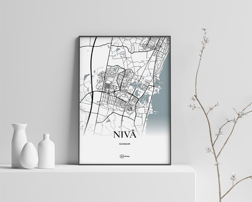 Nivå Bykort Plakat – Elegant Design til Dit Hjem