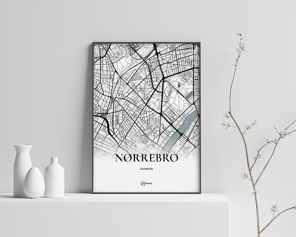 Nørrebro Bykort Plakat - Minimalistisk A4 Designtilbud