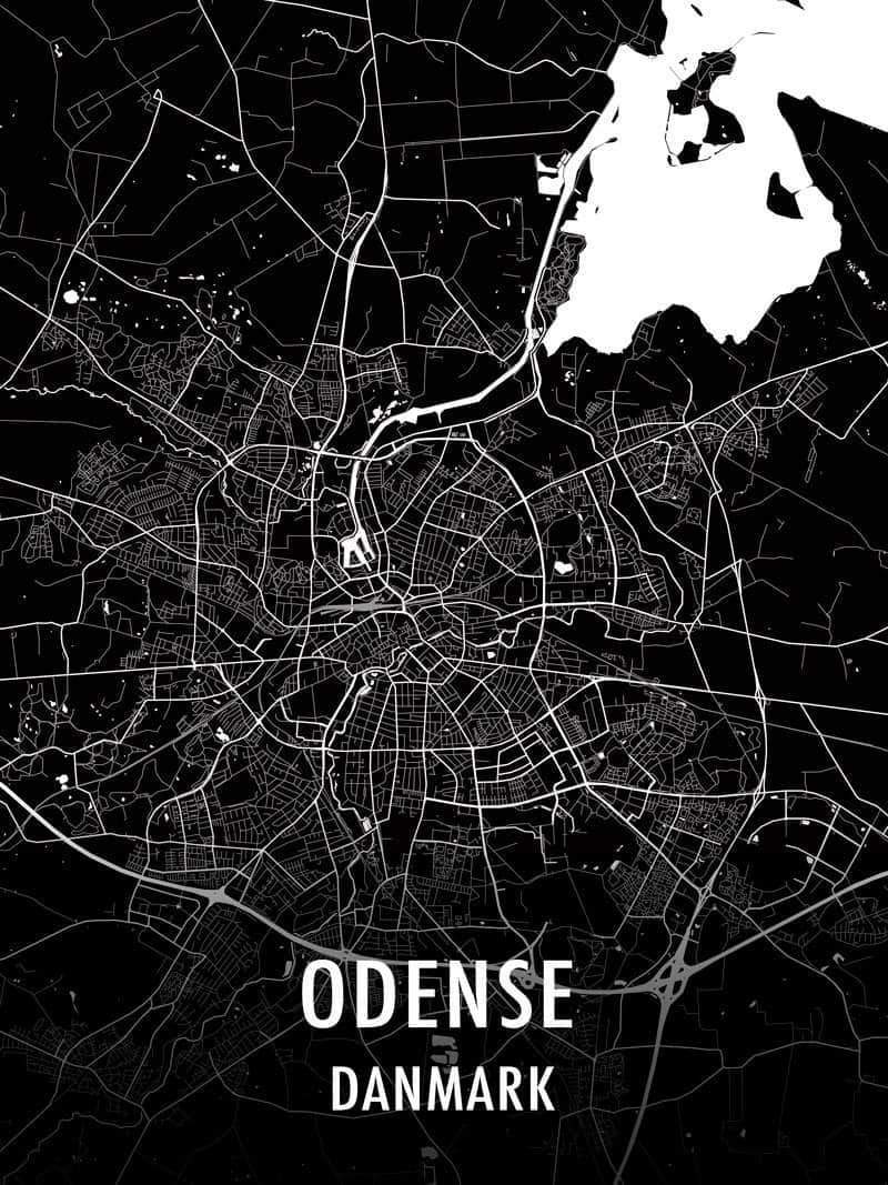 Odense Plakat – Smuk illustration af Odenses midtby