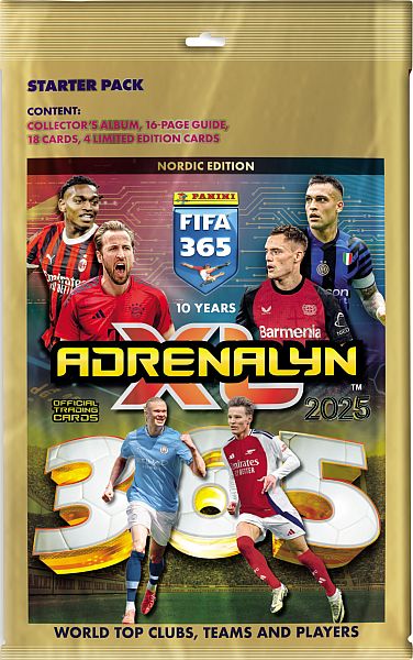 Panini Adrenalyn FIFA 365 2025 Nordic Starterpakke med kort