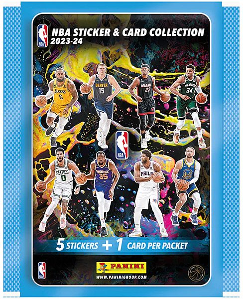 Panini Nba Sticker   Card Collection 2023-24 Booster Pack  Pakke Med Stickers   Kort