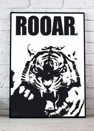 Plakat med Tiger - Fascinerende Kunst til Dit Hjem