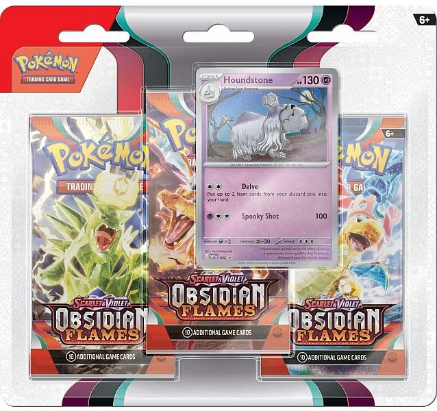 Pokémon Sv03 Obsidian Flames Blister: Houndstone 3-pack