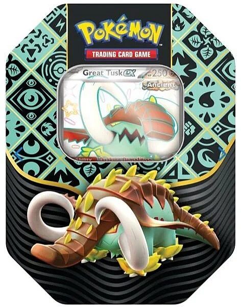 Pokemon Tin Kasse 2024 Wave   Winter: Great Tusk   Scarlet   Violet: Paldean Fates Collector   Tin Box    Boosters