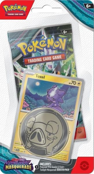 Pokemon Twilight Masquerade Checklane Blister: Toxel Tilbud!