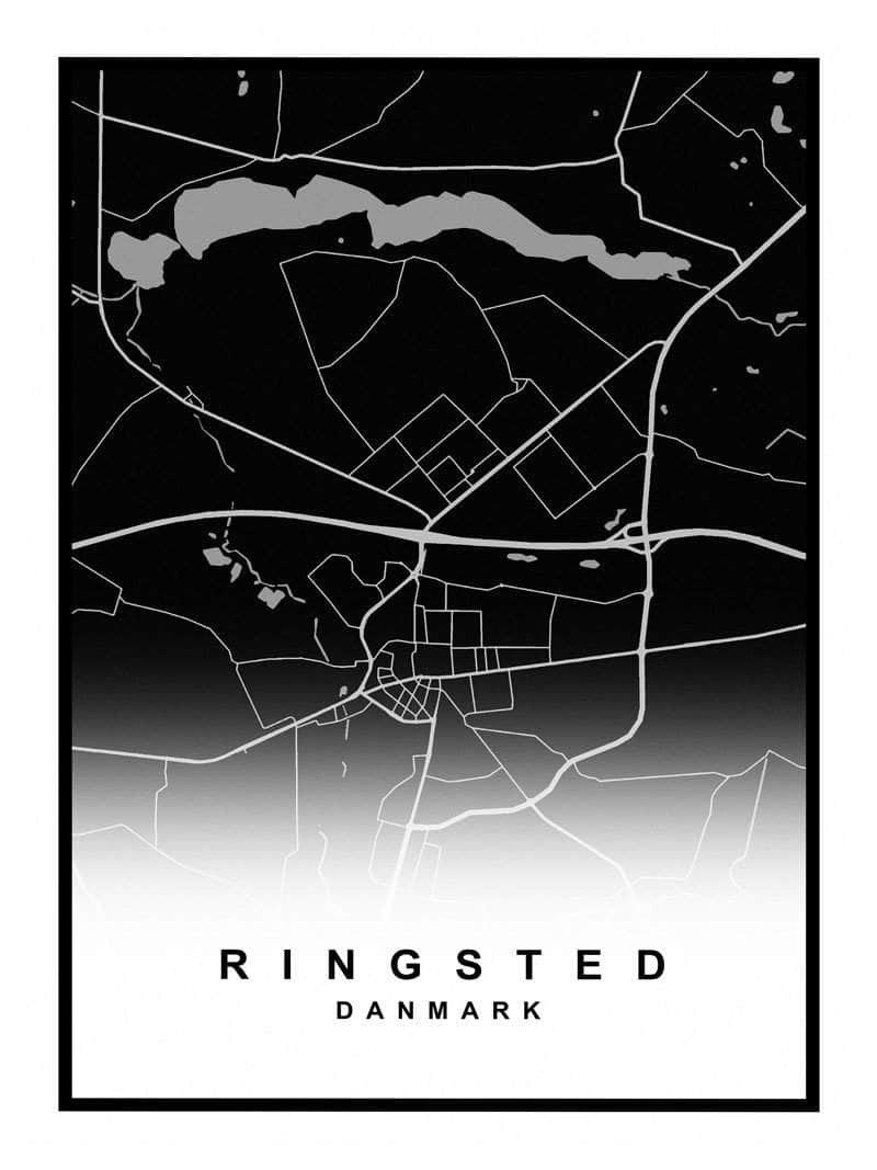 Ringsted Plakat – Detaljeret Kort over Ringsted By