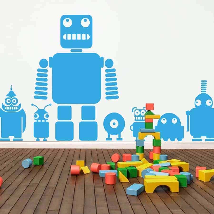 10 Robot Væggaufklæbninger – Forvandl Børneværelset!