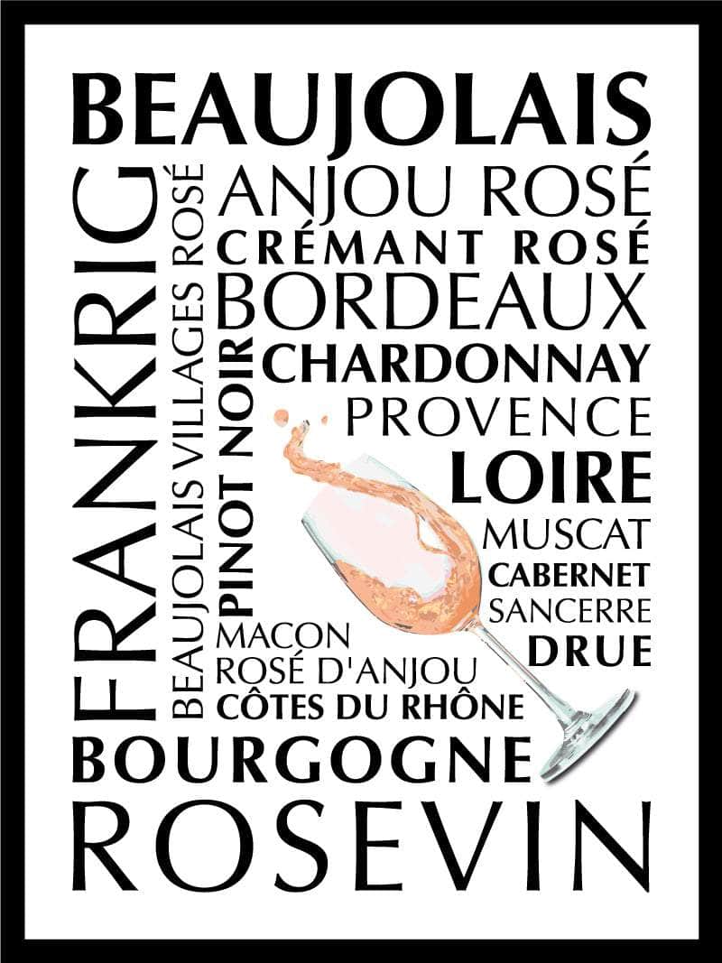 Elegant Rosé Plakat fra Frankrig – Ideel til Vinelskere!