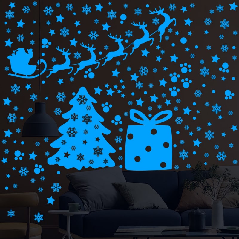 Selvlysende Jule Wallstickers – Skab Magisk Julestemning!