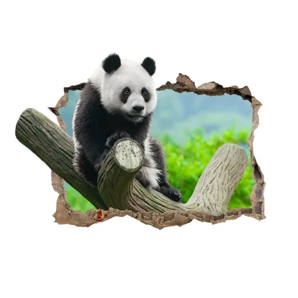 Sød Panda Vægklistermærke til Børneværelset - Farverig Dekoration