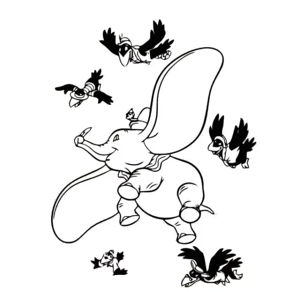 Sød Dumbo Wallstickers til Børneværelse - 42x55 cm