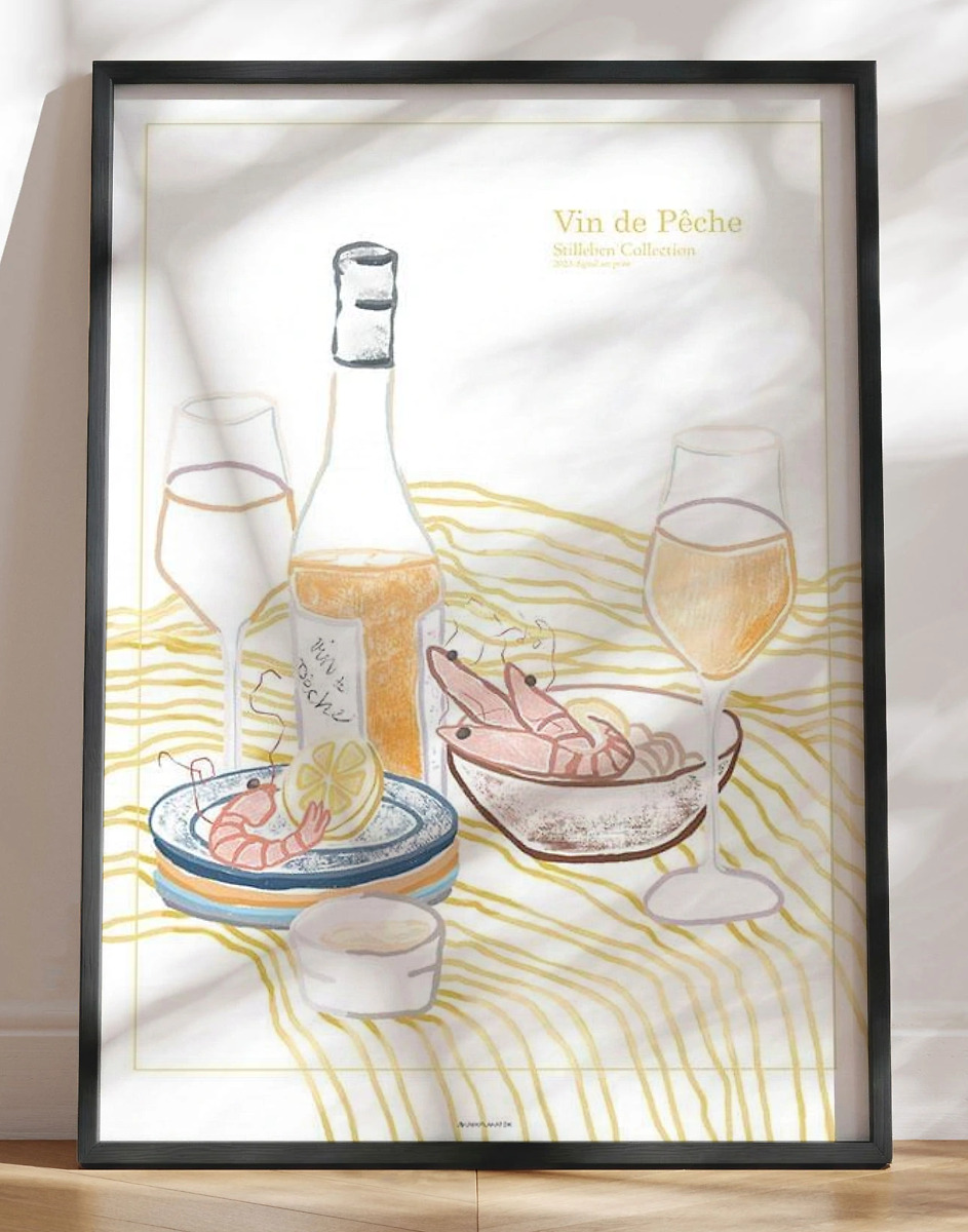 Stilleben Plakat Vin   Pãªche