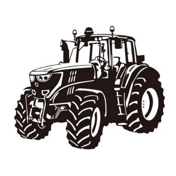 Stor Sort Traktor Wallsticker til Drengeværelset!