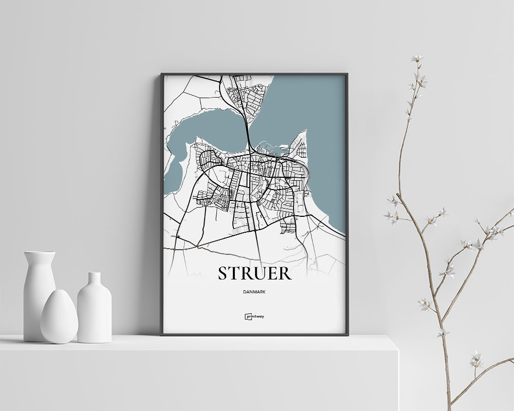 Struer Bykort Plakat – Minimalistisk Elegance A4