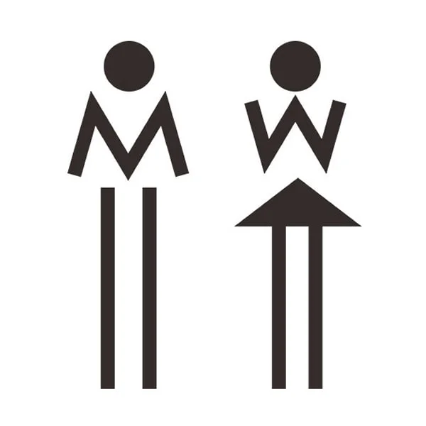 Sjovt Toilet Skilt med Tændstik Figurer – Unik Indretning