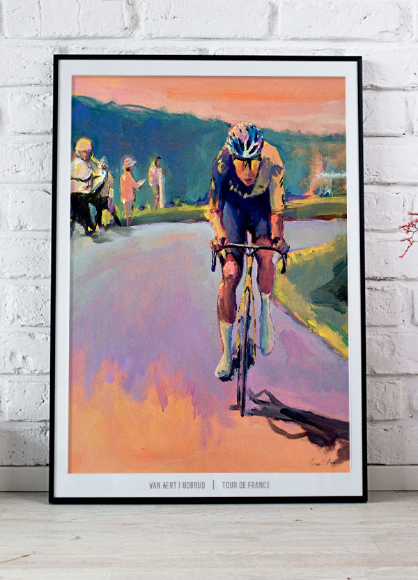 Tour de France-plakat – Van Aert i udbrud – A4 format