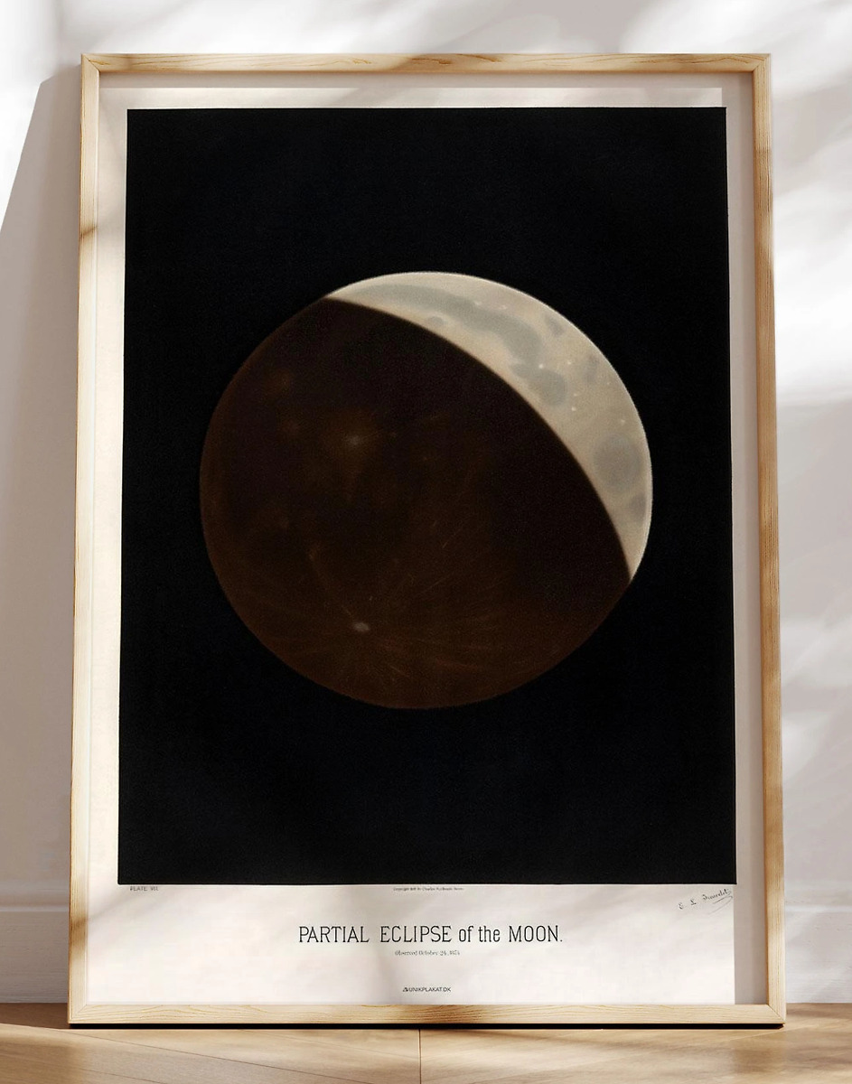 Trouvelot Partial Eclipse   The Moon